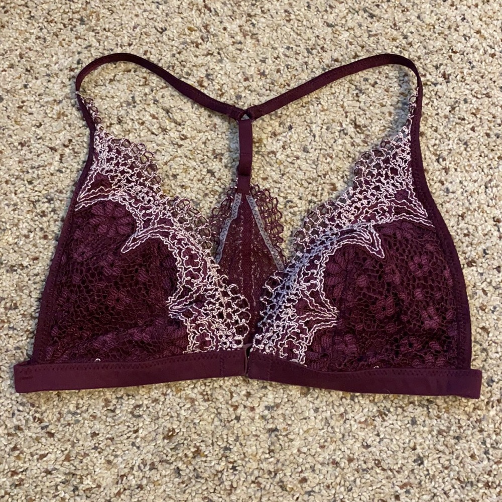 Victoria's Secret Maroon Lace Racerback Bralette size XS